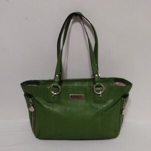 Coach Gallery Green Leather Zip Tote Medium Retired Vintage Shoulder Bag Classic